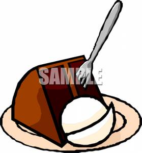 279x300 Slice Of Chocolate Cake And Vanilla Ice Cream Clipart Image