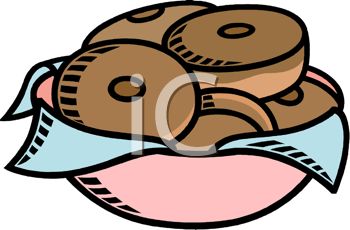 350x230 Picture Of A Bowl Of Chocolate Donuts In A Vector Clip Art