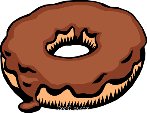 480x370 Chocolate Donut Royalty Free Vector Clip Art Illustration