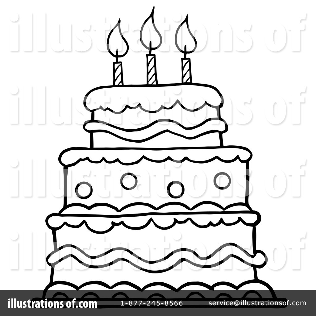 1024x1024 Birthday Cake Clipart Black And White Choice Image