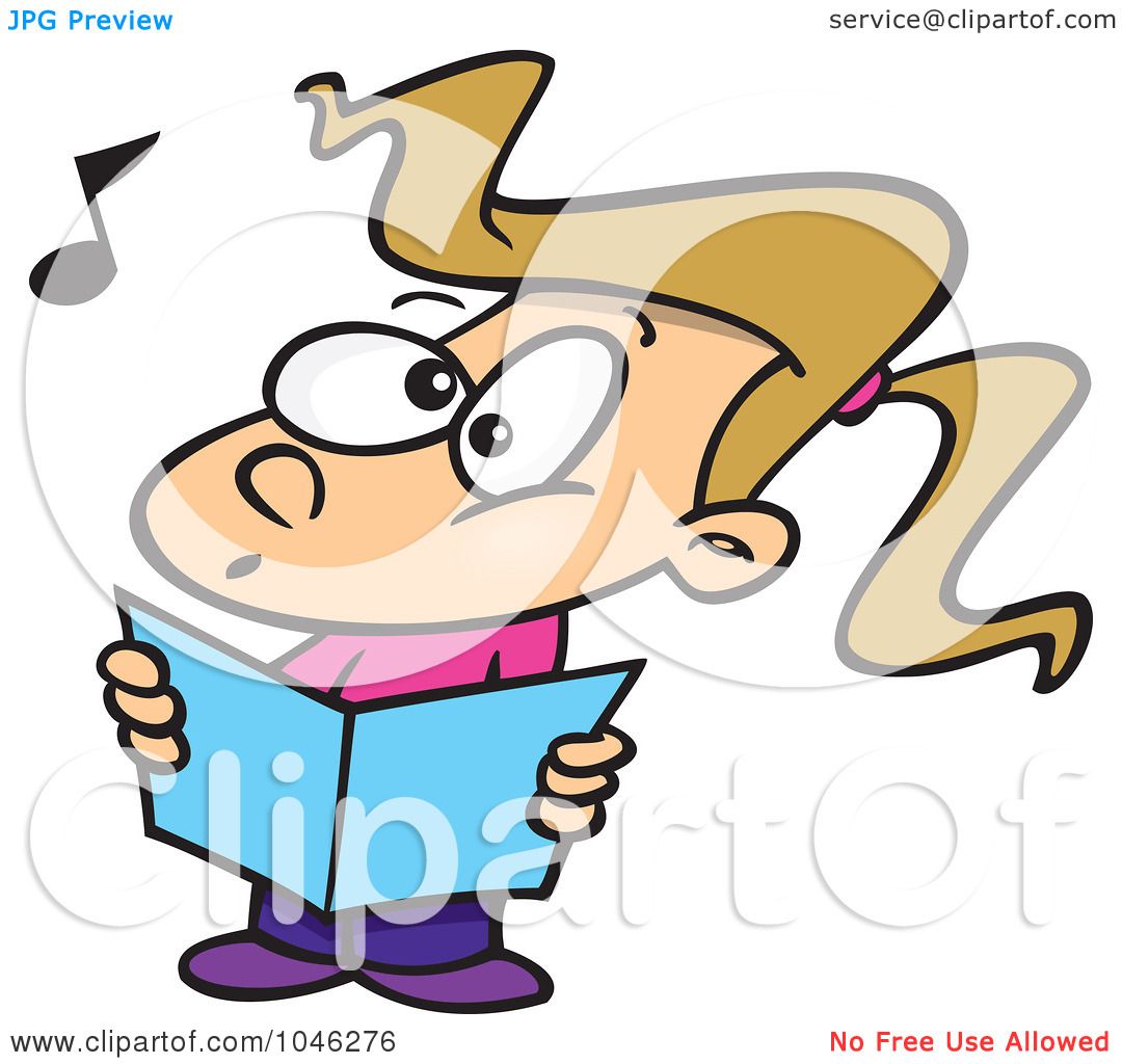 1080x1024 Royalty Free (Rf) Clip Art Illustration Of A Cartoon Choir Girl