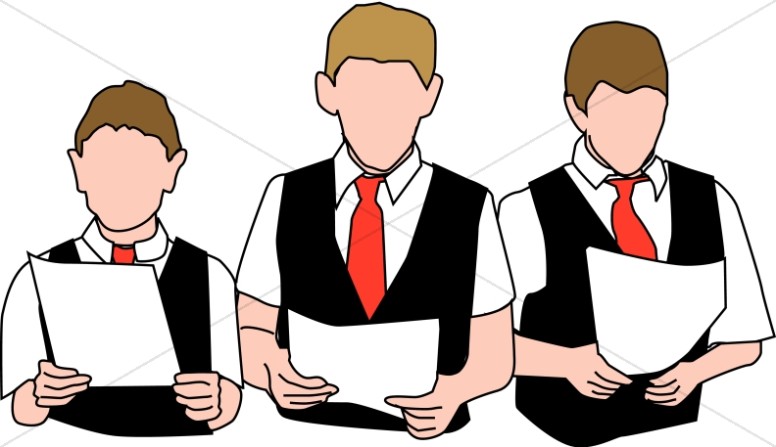 776x447 Three Choir Boys With Vests Youth Choir Clipart