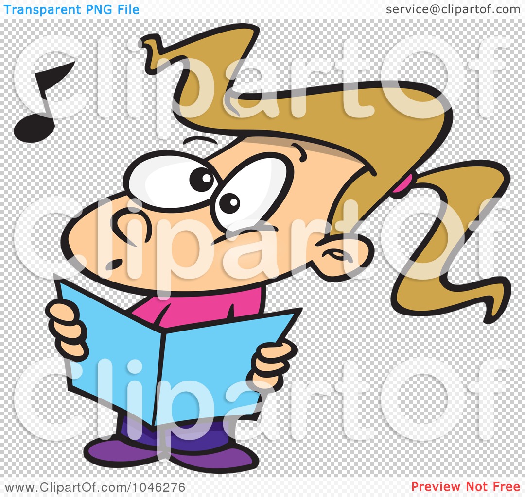 1080x1024 Royalty Free (Rf) Clip Art Illustration Of A Cartoon Choir Girl