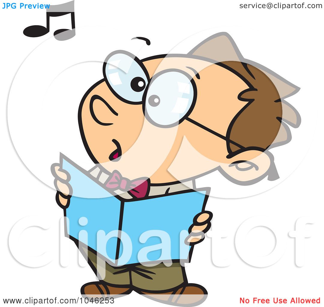 1080x1024 Royalty Free (Rf) Clip Art Illustration Of A Cartoon Boy Singing