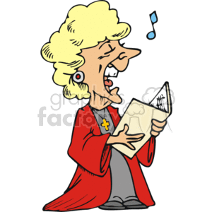 300x300 Royalty Free A Woman Singing For Her Church Choir 164704 Vector