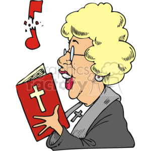 300x300 Royalty Free Female Church Choir Singer 164778 Vector Clip Art