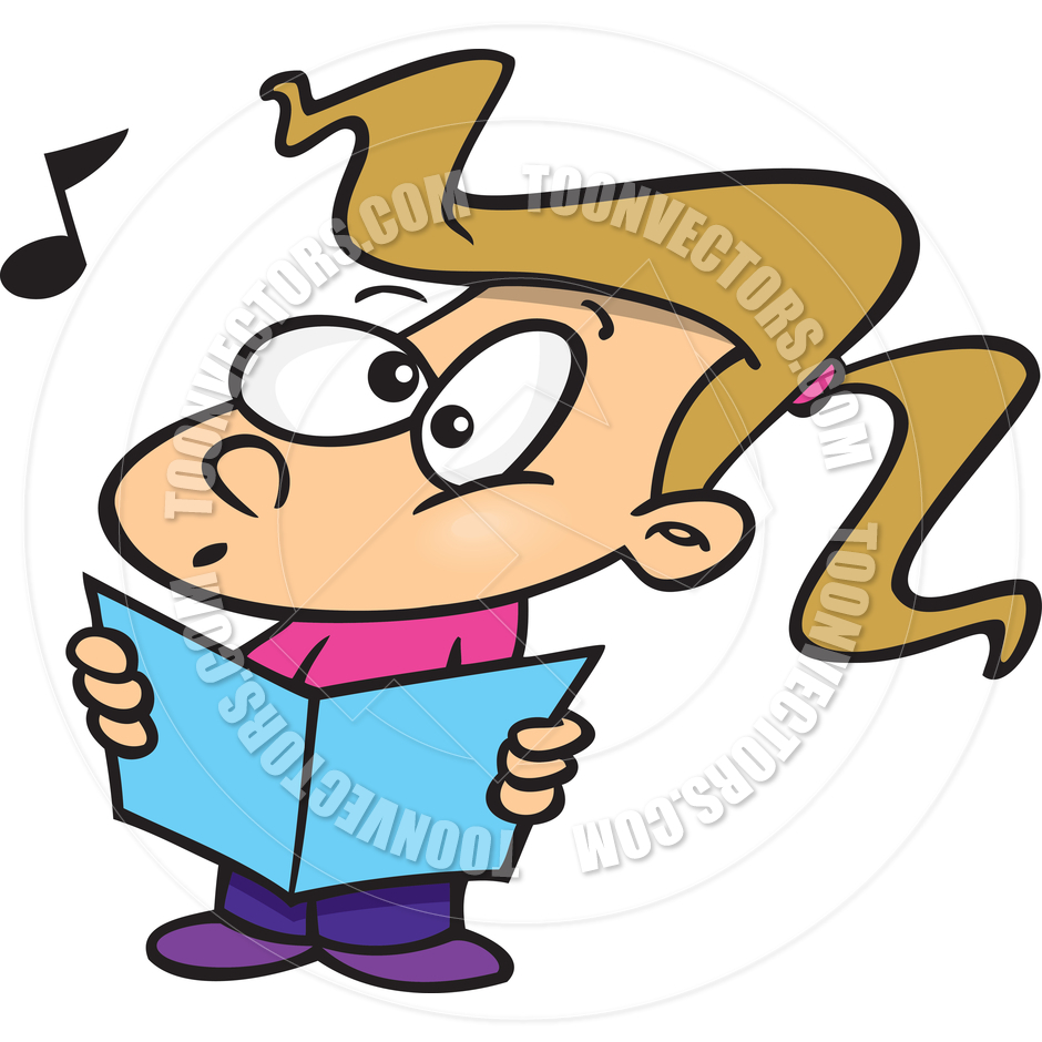 940x940 Cartoon Choir Girl Singing By Ron Leishman Toon Vectors Eps