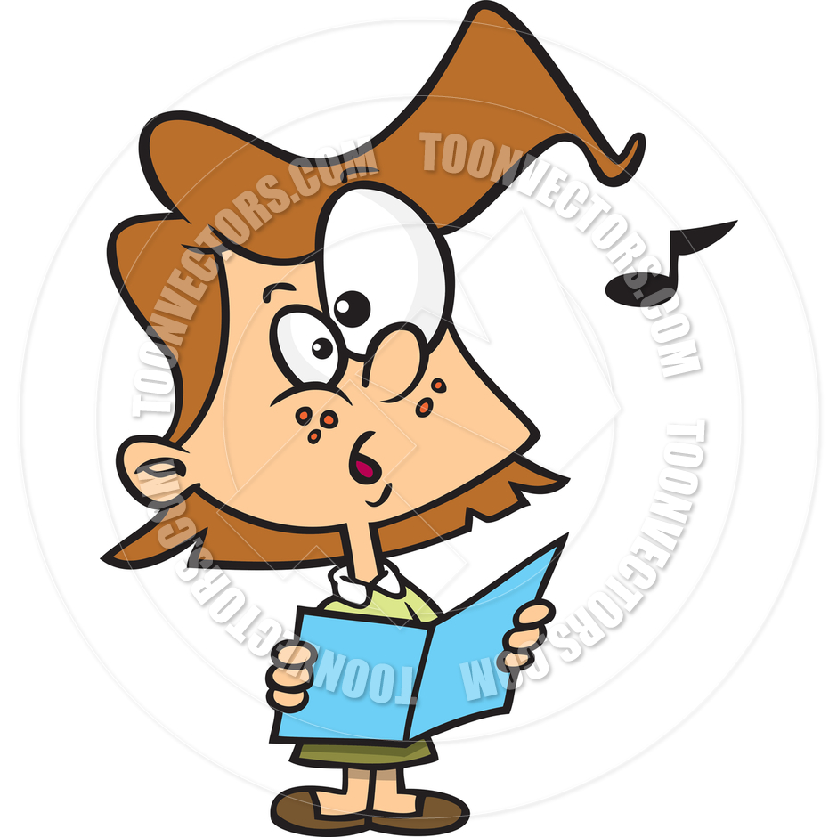 940x940 Cartoon Girl Singing In Choir By Ron Leishman Toon Vectors Eps