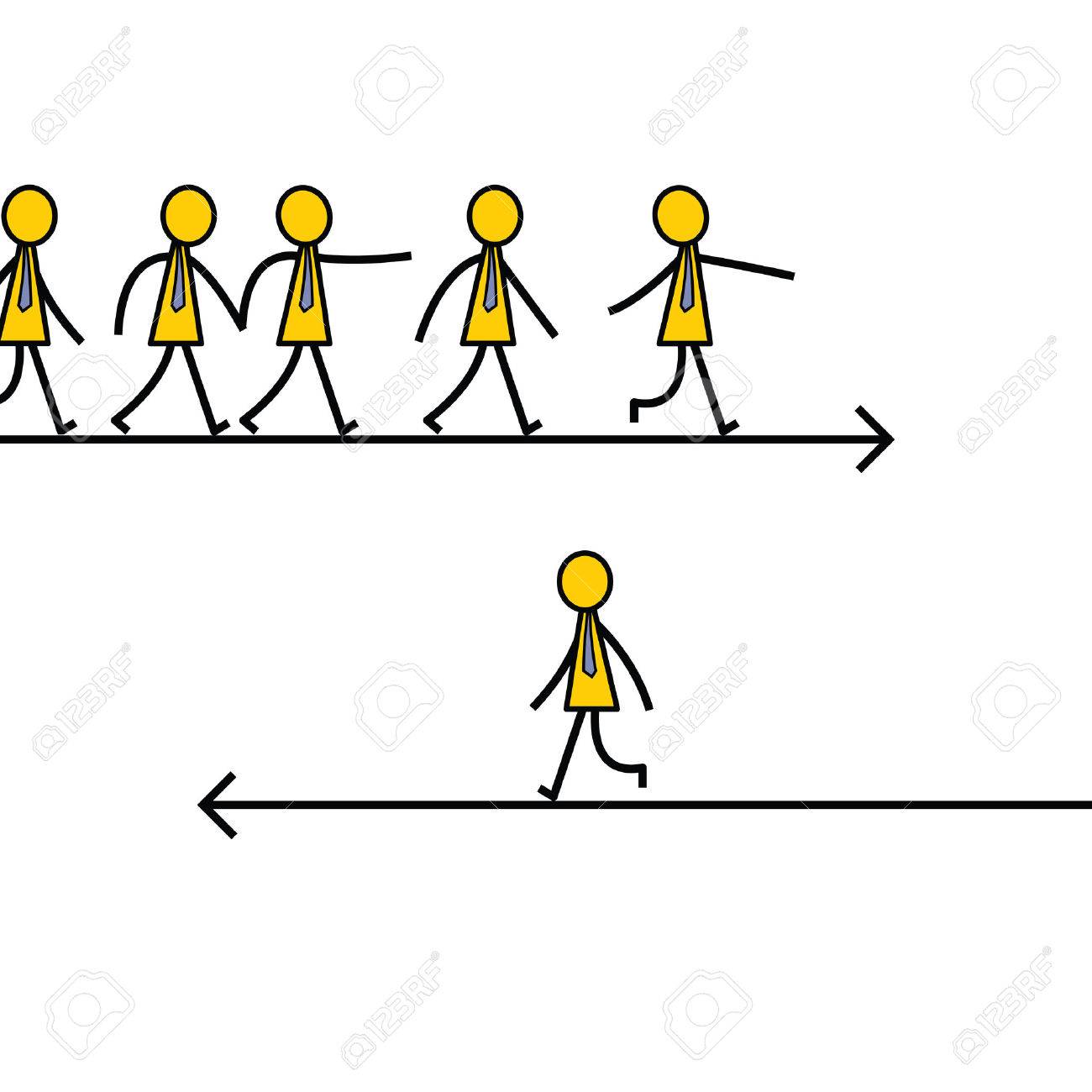 1300x1300 Businessman Choose And Walk On Different Direction From Other