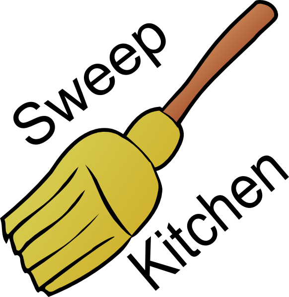 582x597 Chore Sweep Kitchen Clip Art