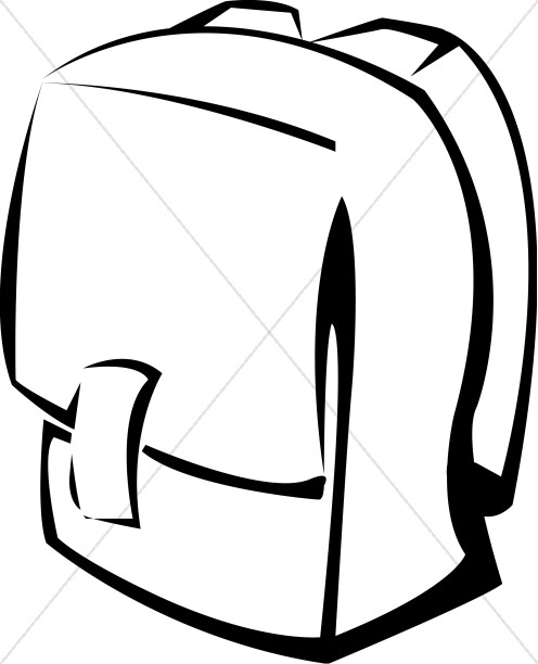 496x612 Bookbag Black And White School Backpack Christian Clipart