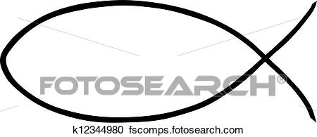 450x195 Clipart Of Religious Jesus Fish K12344980