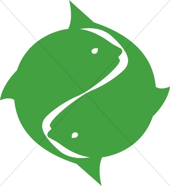 557x612 Green Two Fish Symbol Christian Fish Clipart