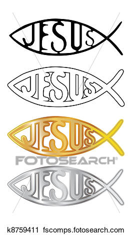 264x470 Clipart Of White, Black, Silver And Gold Christian Fish Symbol
