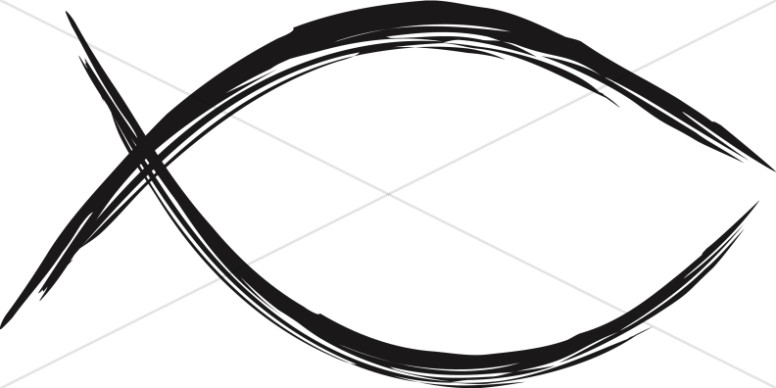 776x388 Painted Black Fish Symbol Christian Fish Clipart