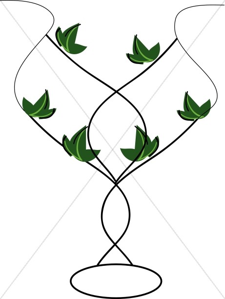 461x612 Decorative Leaf Vase Christian Wedding Clipart