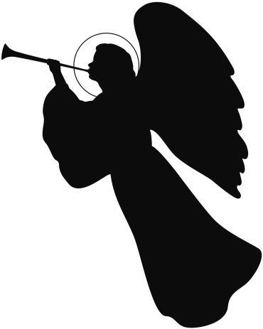 370x463 Simple Christmas Angel Silhouette Clip Art