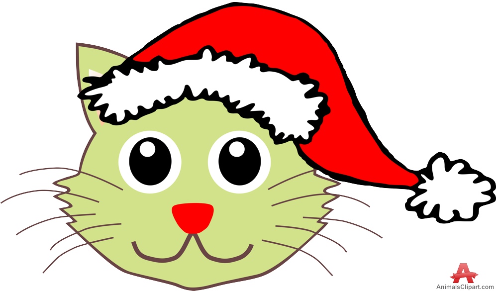 999x585 Cat With Christmas Santa Claus Hat Free Clipart Design Download
