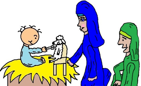 593x362 Clipart Baby Jesus Mary Joseph