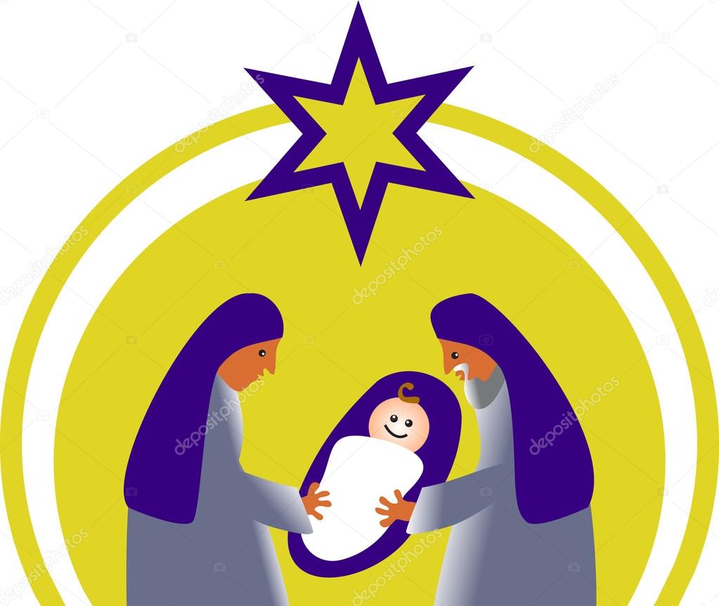 1023x862 Mary And Joseph And The Baby Jesus Stock Vector Prawny