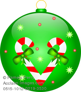 263x300 Art Image Of A Christmas Ornament Decorated With Candy Canes