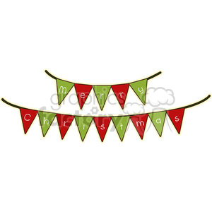 300x300 Royalty Free Christmas Banner Cartoon Character Vector Clip Art