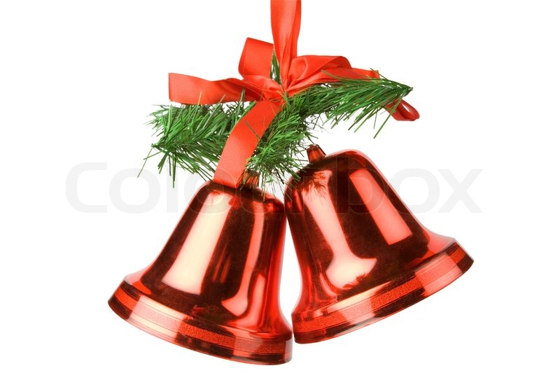 800x533 Christmas Bells Decoration Isolated On White Background Stock