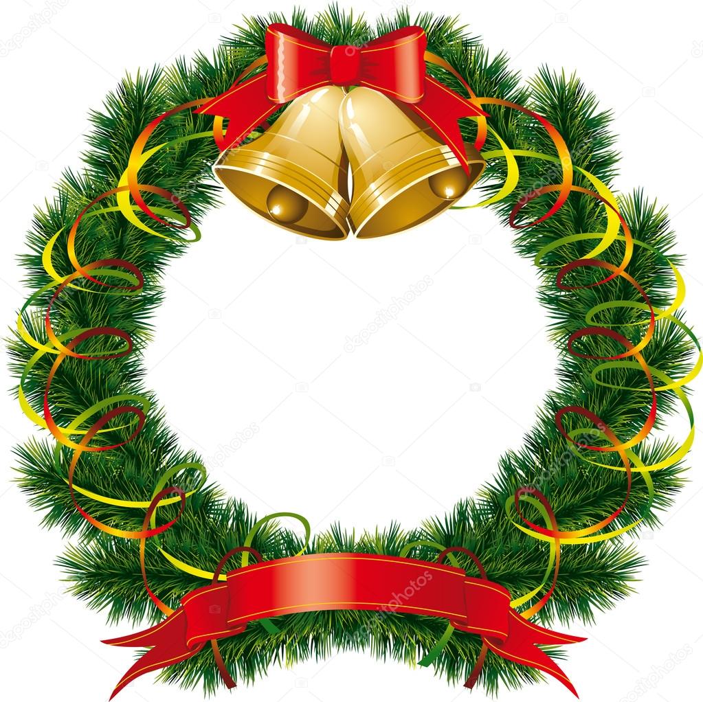 1023x1022 Christmas Bells With Christmas Tree Stock Vector Leedsn