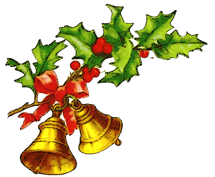 443x366 Gold Bells W Holly