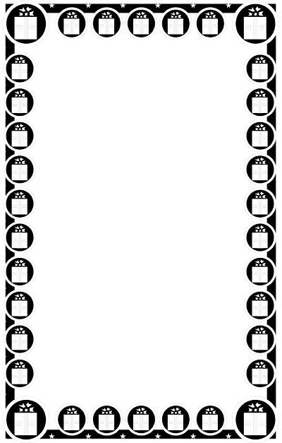 400x627 Christmas Border Clipart Black And White