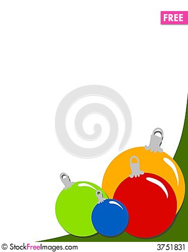 373x500 Christmas Ornaments Clipart Corner Border