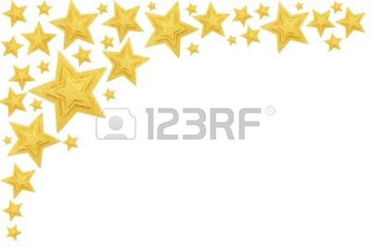1200x801 Gold Christmas Star Border Clipart