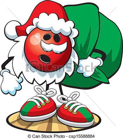 417x470 Santa Clipart Bowling