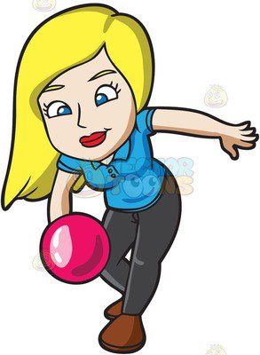 293x400 Women Playing Bowling Clipart