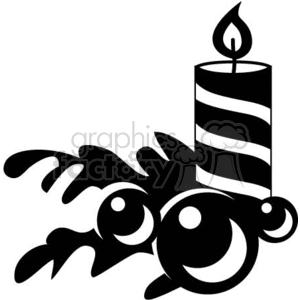 300x300 Royalty Free Black And White Striped Candle With Christmas Decor