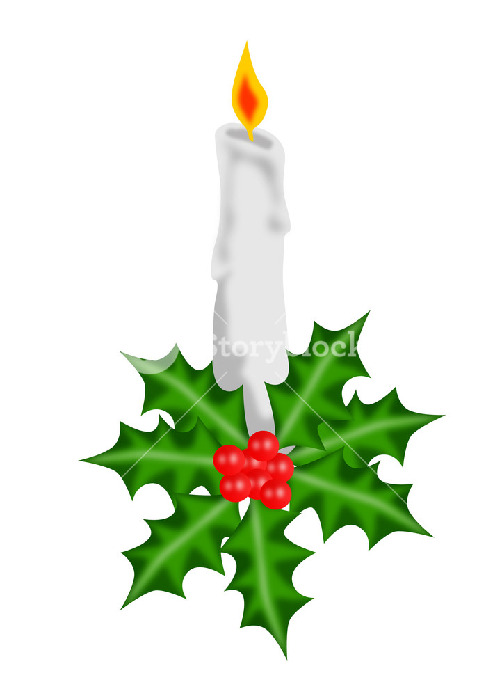 722x1000 Christmas Candle With Wreath Royalty Free Stock Image