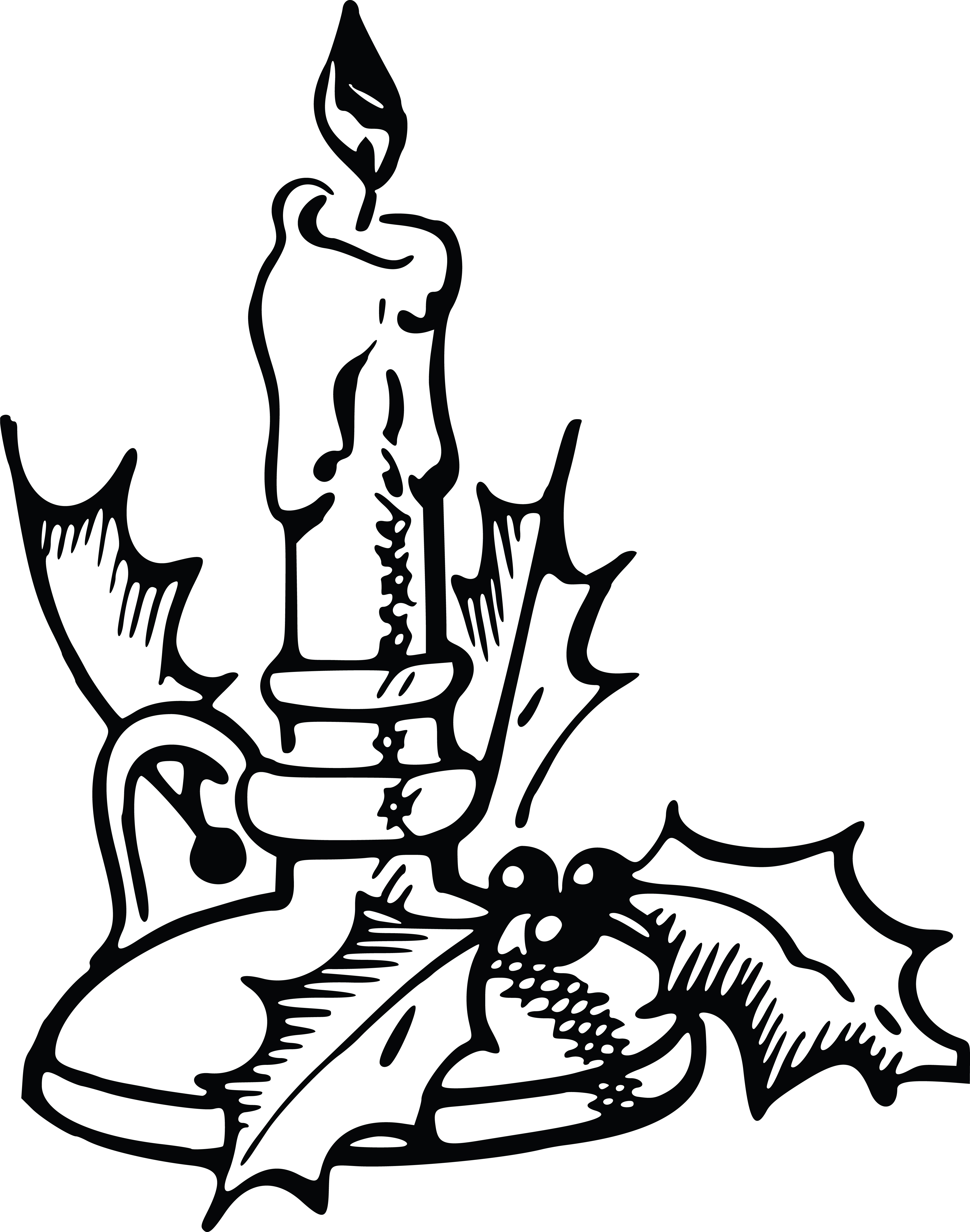4000x5079 Clipart Of A Christmas Candle