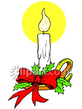 263x350 Lit Christmas Candle In Holder