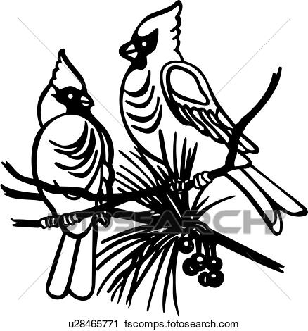 438x470 Clipart Of , Bird, Species, Cardinal, Holiday, U28465771