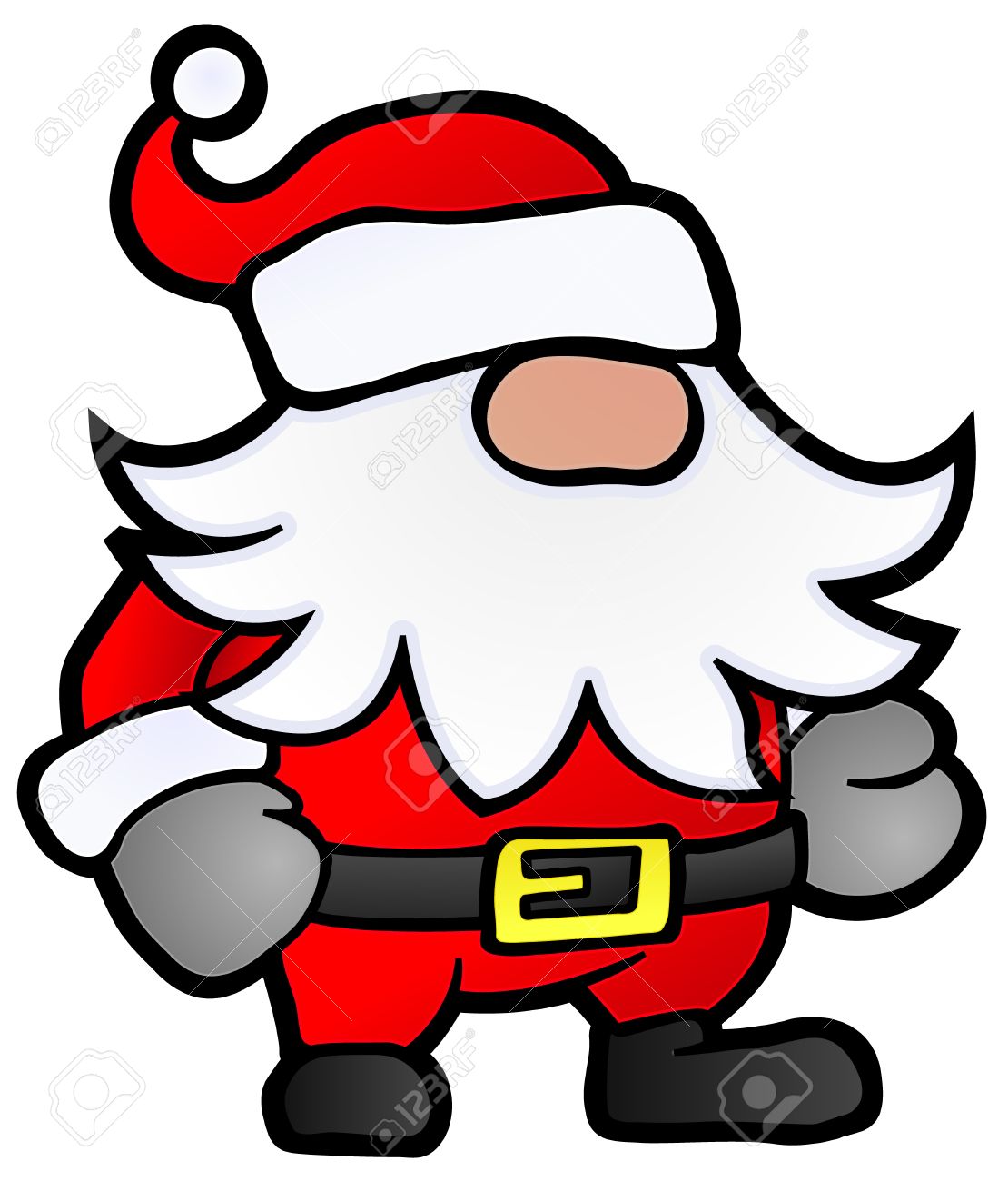 1110x1300 Small Santa Claus Cartoon, Stylized Christmas Illustration