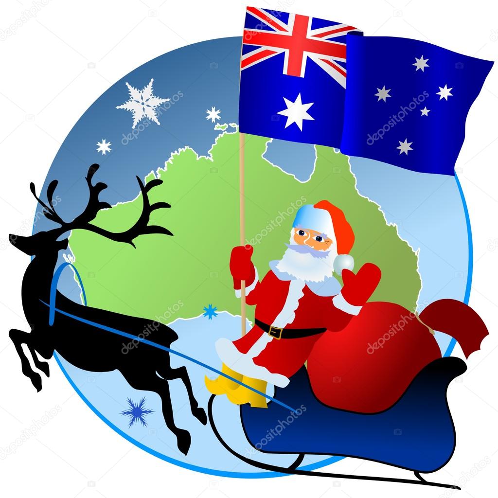 1024x1024 Merry Christmas, Australia! Stock Vector Perysty