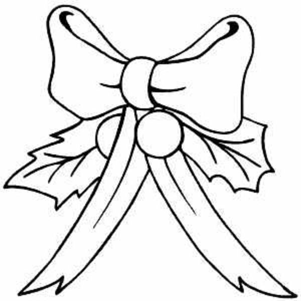 600x600 Coloring Page Christmas Bow Clip Art Merry Christmas Amp Happy New