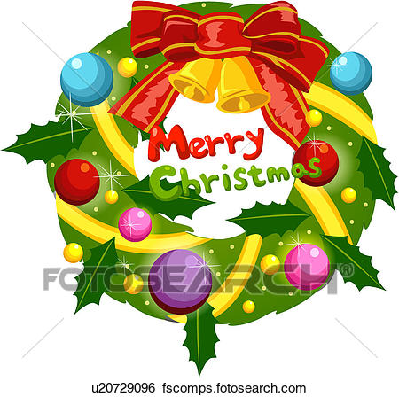 450x448 Clip Art Of Christmas Wreath U20729096