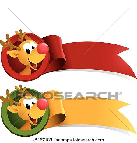 450x470 Clip Art Of Rudolph Christmas Web Ribbon K5167189