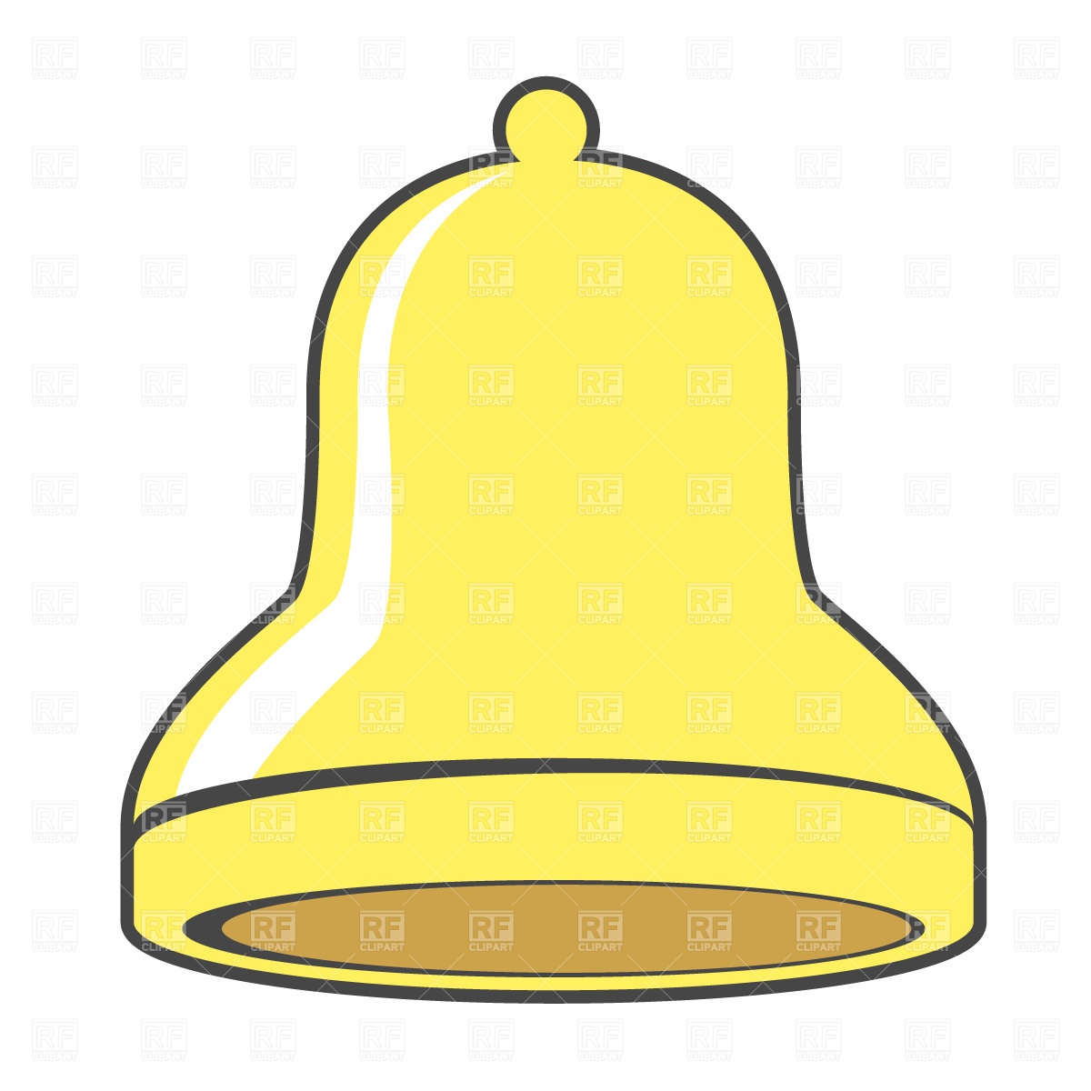 1200x1200 Golden Christmas Bell Free Vector Clip Art Image