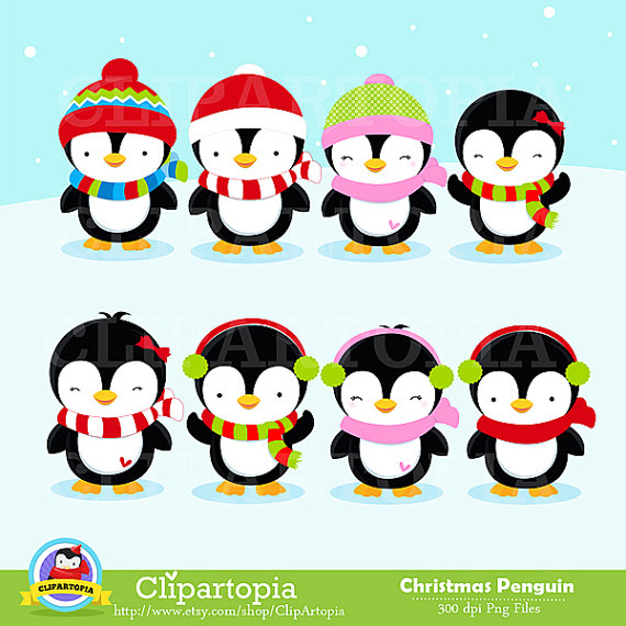 570x570 Christmas Penguin Clipart Penguin Digital Clipart By Clipartopia