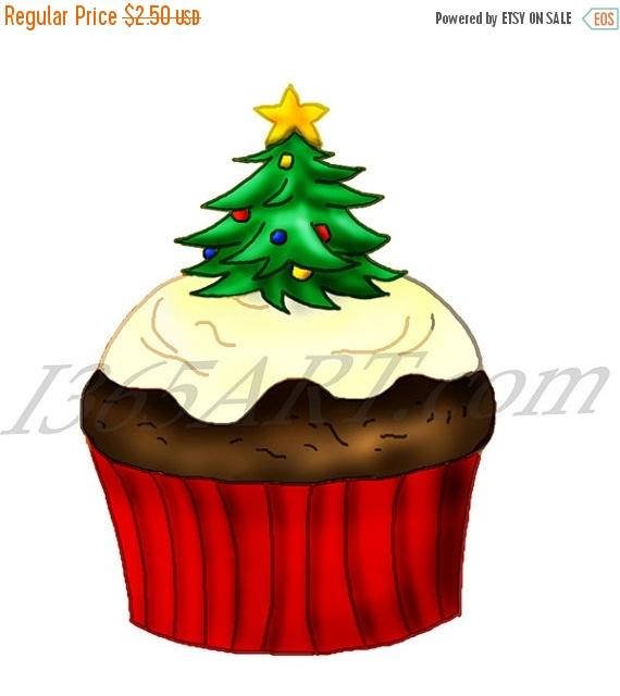 570x640 50% Off Holiday Christmas Cupcake Clipart Christmas Clipart