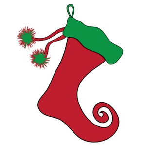 300x299 Free Stocking Clip Art Image