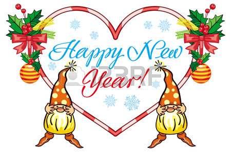 450x297 Holiday Heart Shaped Label With Christmas Decorations, Funny