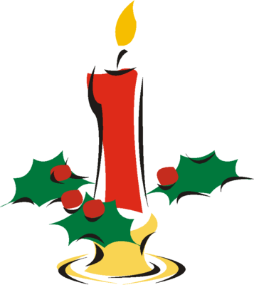 357x400 Christmas Candle Clipart